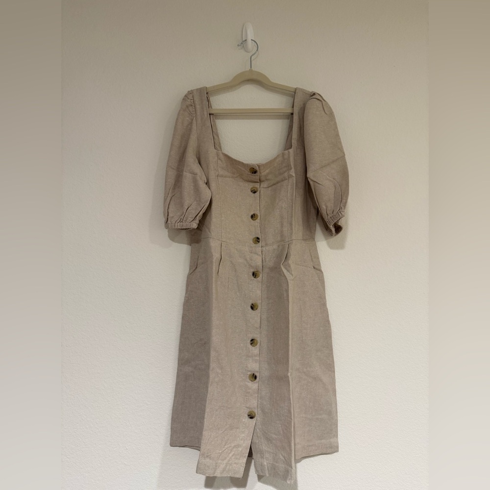 Old Navy Beige Long Sleeve Dress